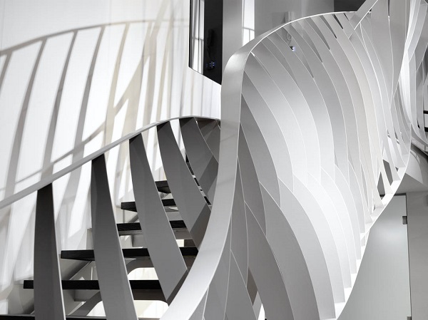 Laser cutting steel to create dancing stairs